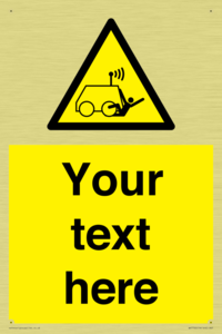 Custom warning run over by operator controlled machine